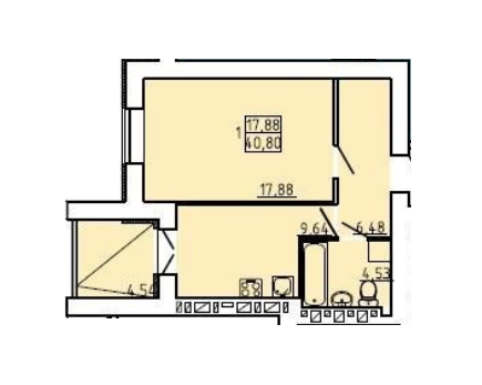 1-комнатная 40.8 м² в ЖК Рогатинский от 13 000 грн/м², Харьков