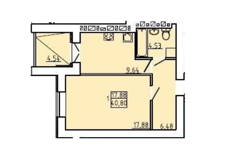 1-комнатная 40.8 м² в ЖК Рогатинский от 13 000 грн/м², Харьков