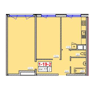 2-комнатная 64.77 м² в ЖК Сорок шестая жемчужина от 17 900 грн/м², Одесса