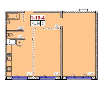 2-комнатная 70.36 м² в ЖК Сорок шестая жемчужина от 21 850 грн/м², Одесса