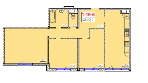 3-комнатная 91.62 м² в ЖК Сорок шестая жемчужина от 21 300 грн/м², Одесса