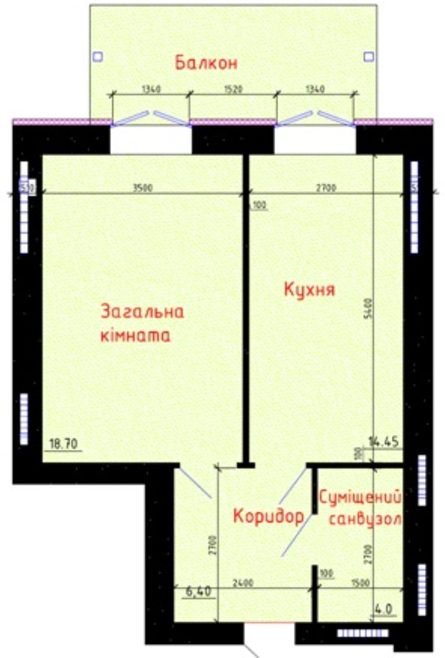 1-кімнатна 43.55 м² в ЖК на вул. 4-а Продольна, 12Б від 8 800 грн/м², Суми