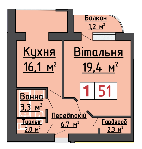 1-кімнатна 51 м² в ЖК на вул. 40-річчя Перемоги, 4 від 12 500 грн/м², м. Ковель