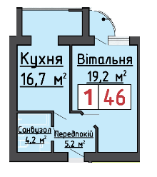 1-комнатная 46 м² в ЖК на ул. 40-летия Победы, 4 от 12 500 грн/м², г. Ковель
