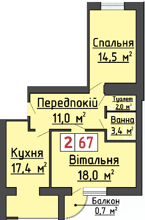 2-кімнатна 67 м² в ЖК на вул. 40-річчя Перемоги, 4 від 12 000 грн/м², м. Ковель