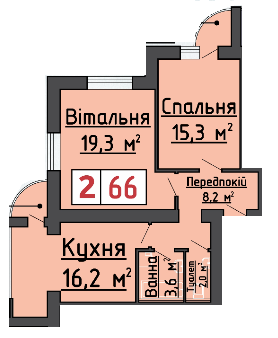 2-кімнатна 66 м² в ЖК на вул. 40-річчя Перемоги, 4 від 12 500 грн/м², м. Ковель