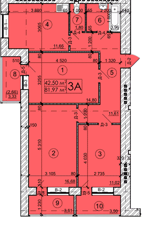 3-комнатная 81.97 м² в ЖК на ул. 600-летия, 17 от застройщика, Винница