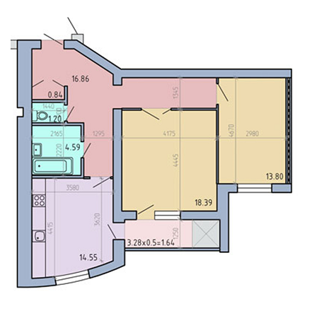 2-комнатная 71.87 м² в ЖК на вул. Академіка Сахарова, 14Б от 17 150 грн/м², г. Винники