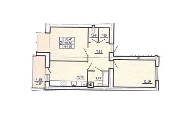 2-кімнатна 61.97 м² в ЖК на вул. Водогінна, 2 від забудовника, Львів