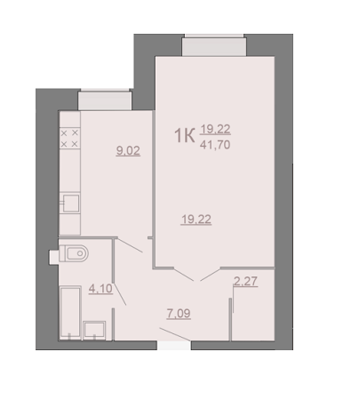 1-кімнатна 41.7 м² в ЖК на вул. Галицька, 29 від забудовника, Тернопіль