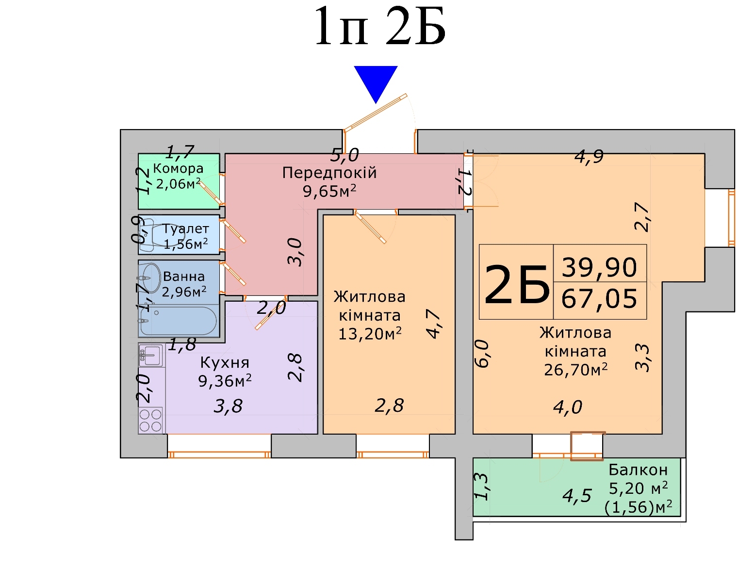 2-кімнатна 67.05 м² в ЖК на вул. Героїв Дніпра, 7/1 від 11 000 грн/м², Черкаси