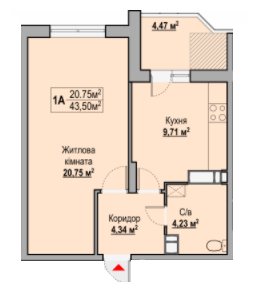 1-кімнатна 43.5 м² в ЖК на вул. Гоголя, 251 від 14 850 грн/м², Черкаси