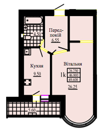 1-комнатная 49.6 м² в ЖК на вул. Скоропадського, 14 от 8 800 грн/м², г. Трускавец