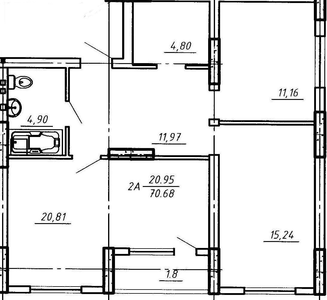 3-комнатная 70.68 м² в ЖК на ул. Киевская, 96 от 10 210 грн/м², г. Обухов