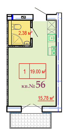1-комнатная 19 м² в ЖК на ул. Косарева (Соколова), 25 от 12 900 грн/м², Харьков