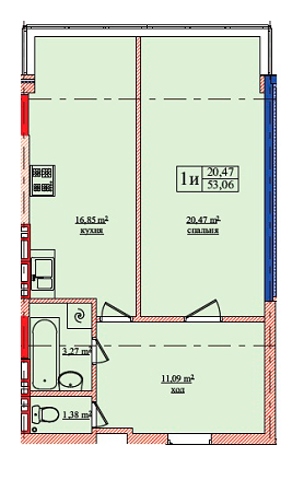 1-комнатная 53.06 м² в ЖК на ул. Нововокзальная, 69-75 от 25 000 грн/м², Киев