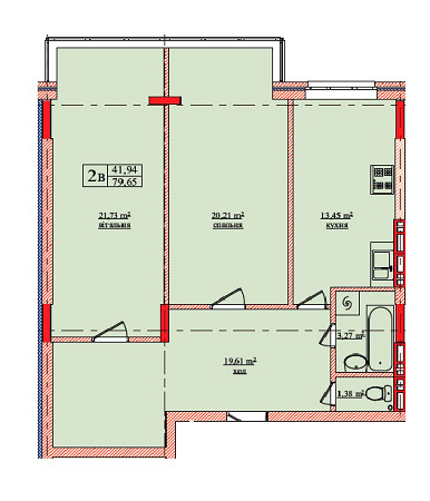 2-кімнатна 79.65 м² в ЖК на вул. Нововокзальна, 69-75 від 25 000 грн/м², Київ