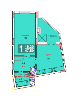 1-комнатная 47.59 м² в ЖК на ул. Перфецкого, 2 от 17 030 грн/м², Львов