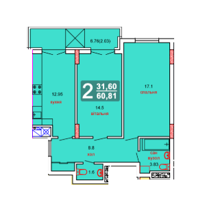 2-комнатная 60.81 м² в ЖК на ул. Перфецкого, 2 от 17 030 грн/м², Львов