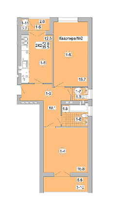 2-кімнатна 72 м² в ЖК на вул. Проектована-Тролейбусна від забудовника, с. Сокільники