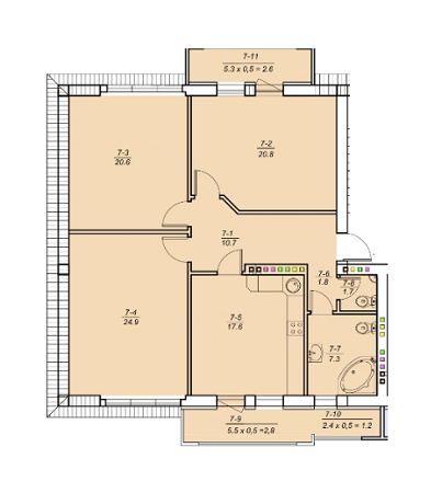 3-кімнатна 112 м² в ЖК на вул. Ревуцького, 12 від 35 380 грн/м², Львів