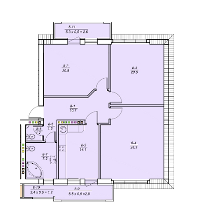 3-комнатная 112 м² в ЖК на ул. Ревуцкого, 12 от застройщика, Львов