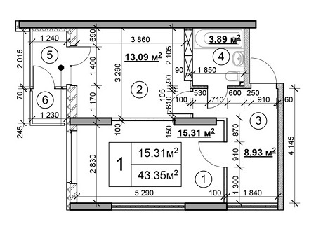 1-комнатная 43.35 м² в ЖК на ул. Соломенская, 20А от 25 500 грн/м², Киев