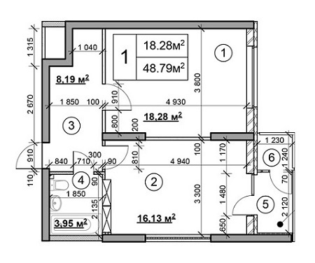 1-кімнатна 48.79 м² в ЖК на вул. Солом'янська, 20А від 25 500 грн/м², Київ