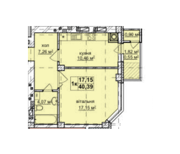 1-комнатная 40.39 м² в ЖК на ул. Щепова, 17 от застройщика, Львов