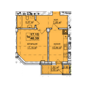 1-комнатная 40.39 м² в ЖК на ул. Щепова, 17 от застройщика, Львов