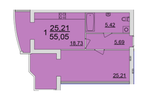 1-кімнатна 55.05 м² в ЖК Набережний квартал від 14 500 грн/м², Вінниця