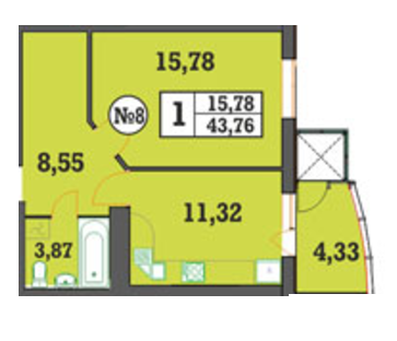 1-комнатная 43.76 м² в ЖК Над Бугом от 13 200 грн/м², Хмельницкий