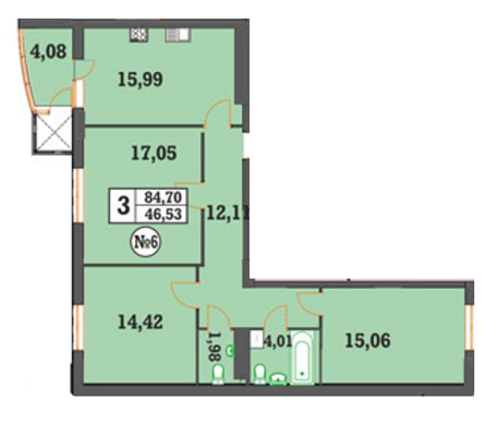 3-комнатная 84.7 м² в ЖК Над Бугом от 13 200 грн/м², Хмельницкий