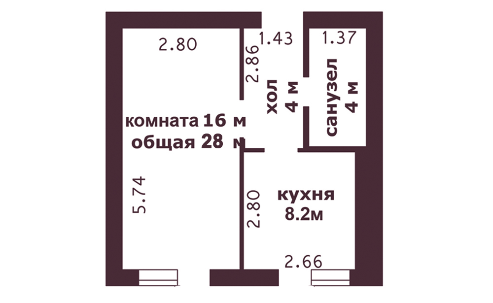 1-комнатная 28 м² в ЖК НовоОскольский от застройщика, г. Ирпень