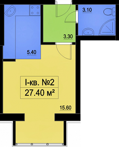 1-комнатная 27.4 м² в ЖК на ул. Мечникова, 116 от застройщика, г. Ирпень