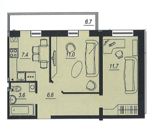 2-комнатная 47 м² в ЖК Новый Люстдорф от 20 770 грн/м², Одесса