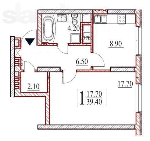 1-комнатная 39.4 м² в ЖК Оболонь Тауэр от 28 000 грн/м², Киев