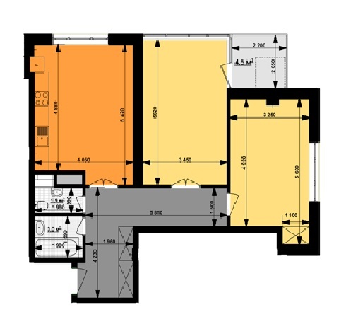 2-кімнатна 65 м² в ЖК Озерний край від 12 320 грн/м², Ужгород