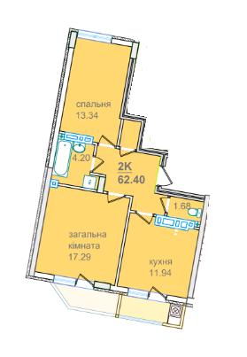 2-комнатная 62.4 м² в ЖК Околиця Джона Леннона от 20 250 грн/м², Львов