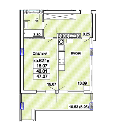 1-комнатная 47.27 м² в ЖК Парк Авеню от 25 200 грн/м², Львов