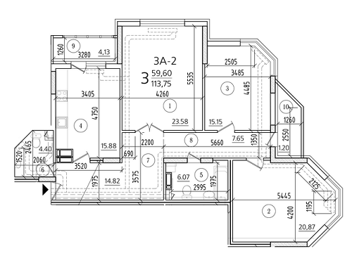 3-комнатная 113.75 м² в ЖК Паркова вежа от 26 570 грн/м², Киев