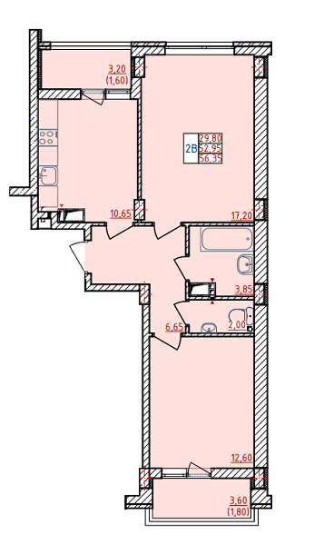 2-кімнатна 56.35 м² в ЖК Кольоровий бульвар від забудовника, м. Чорноморск