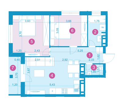 2-кімнатна 61.98 м² в ЖК Парус Life від забудовника, Львів