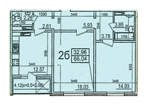 2-комнатная 66.04 м² в ЖК по пер. Моторный, 11 от 15 127 грн/м², Киев