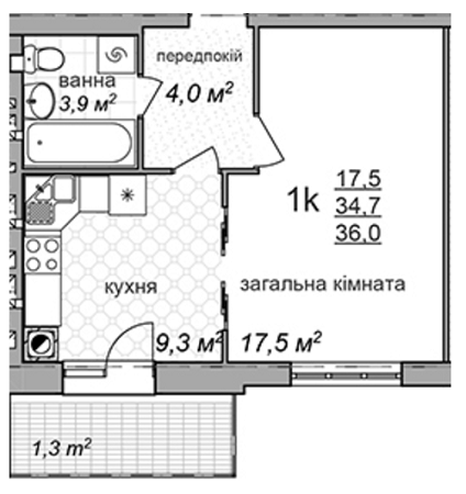 1-кімнатна 36 м² в ЖК по просп. Червоної Калини, 24 від забудовника, Львів