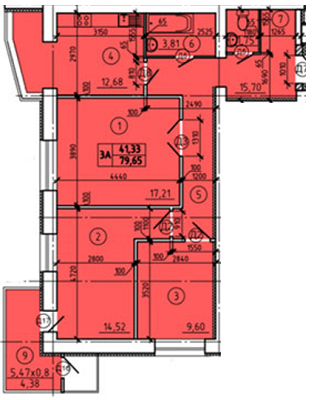 3-кімнатна 79.65 м² в ЖК Еспланада від 10 600 грн/м², Суми