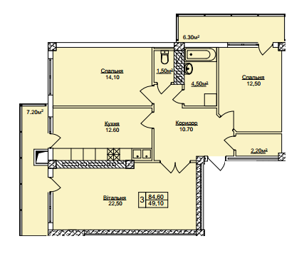 3-комнатная 84.6 м² в ЖК Погулянка от 17 000 грн/м², Львов