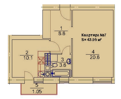 1-комнатная 43.95 м² в ЖК Підгір`я от 12 450 грн/м², г. Трускавец