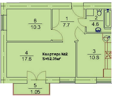 2-комнатная 52.05 м² в ЖК Підгір`я от 12 400 грн/м², г. Трускавец