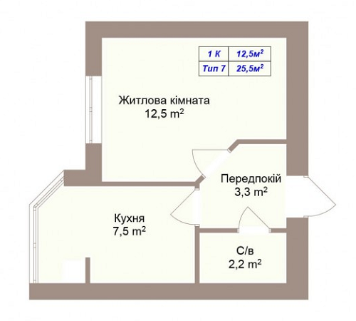 1-кімнатна 25.5 м² в ЖК Празький квартал 2 від 13 000 грн/м², с. Петропавлівська Борщагівка